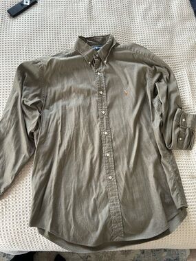 Classic Men’s Olive Button-Down Shirt Jacket
